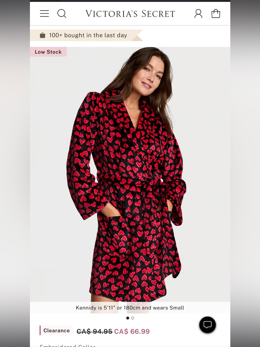 Victoria’s Secret heart plush robe